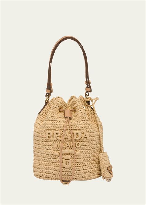 prada raffia bucket bag|vintage Prada bucket bag.